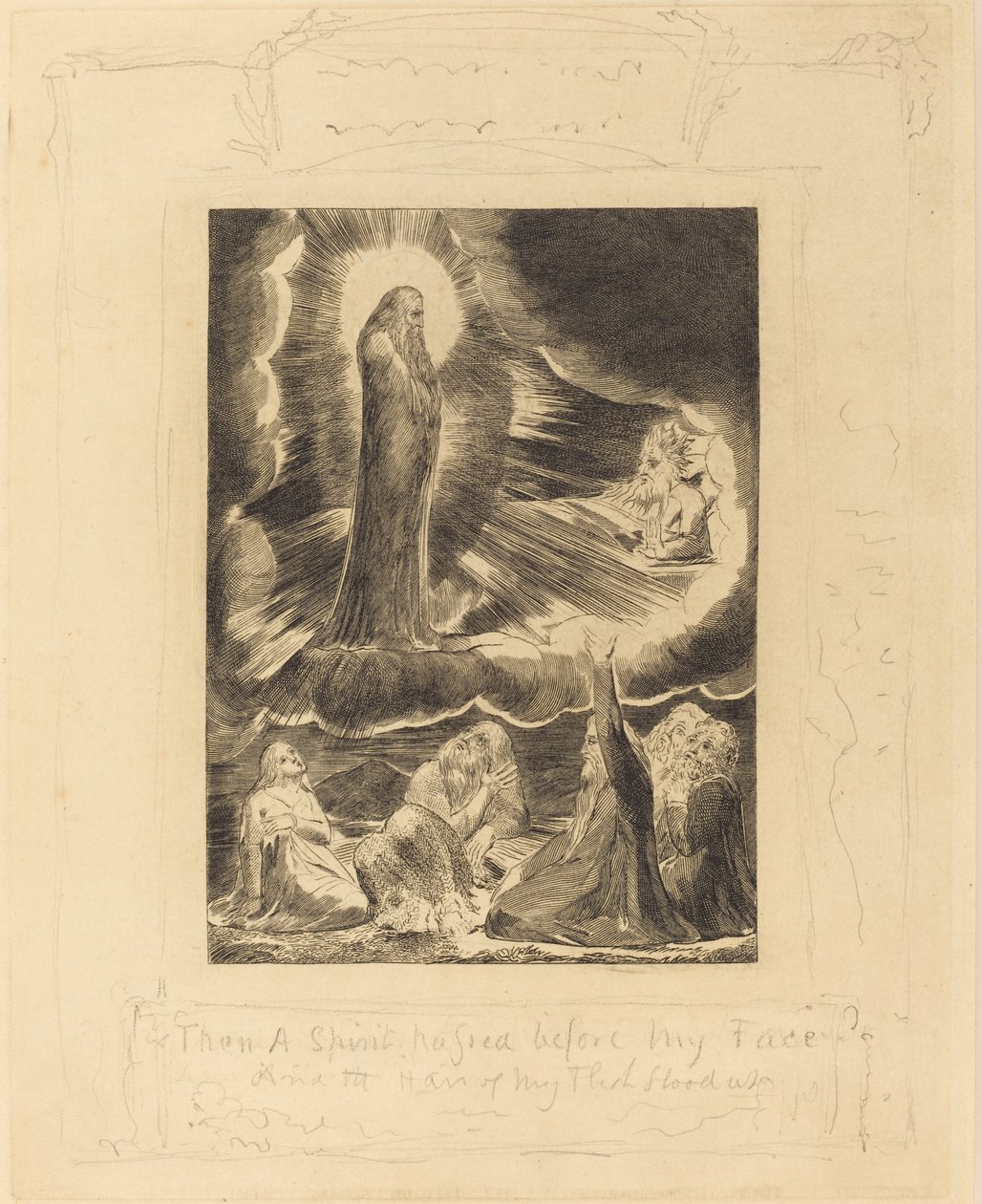 Elifáz látomása, alkotó: William Blake