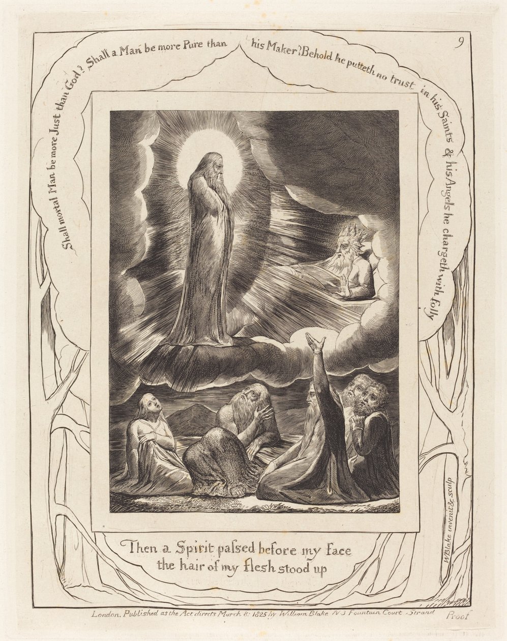 Elifáz látomása, alkotó: William Blake