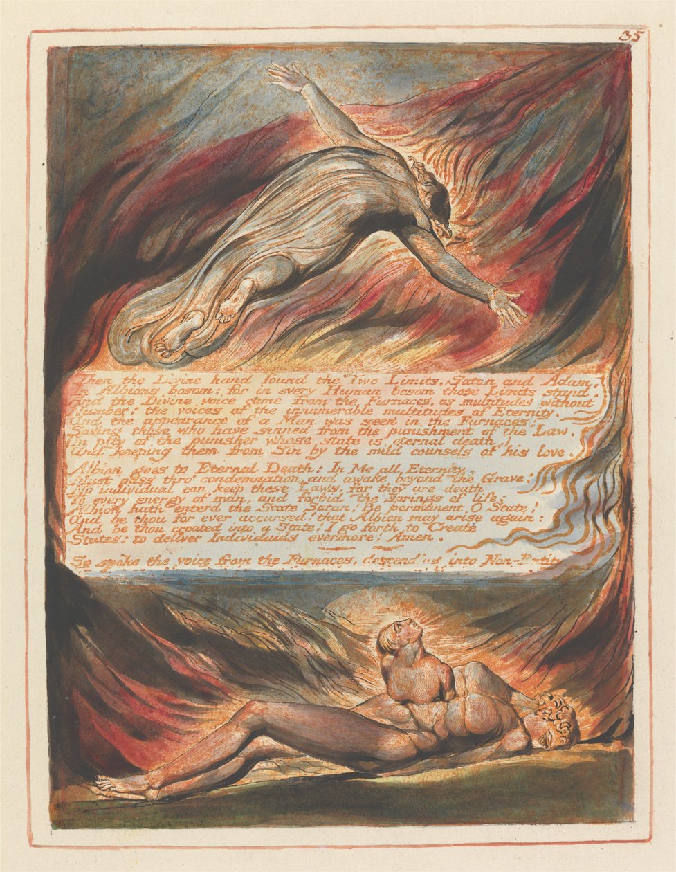 "Dann fand die göttliche Hand die zwei Grenzen..." (Tafel 35) alkotó: William Blake