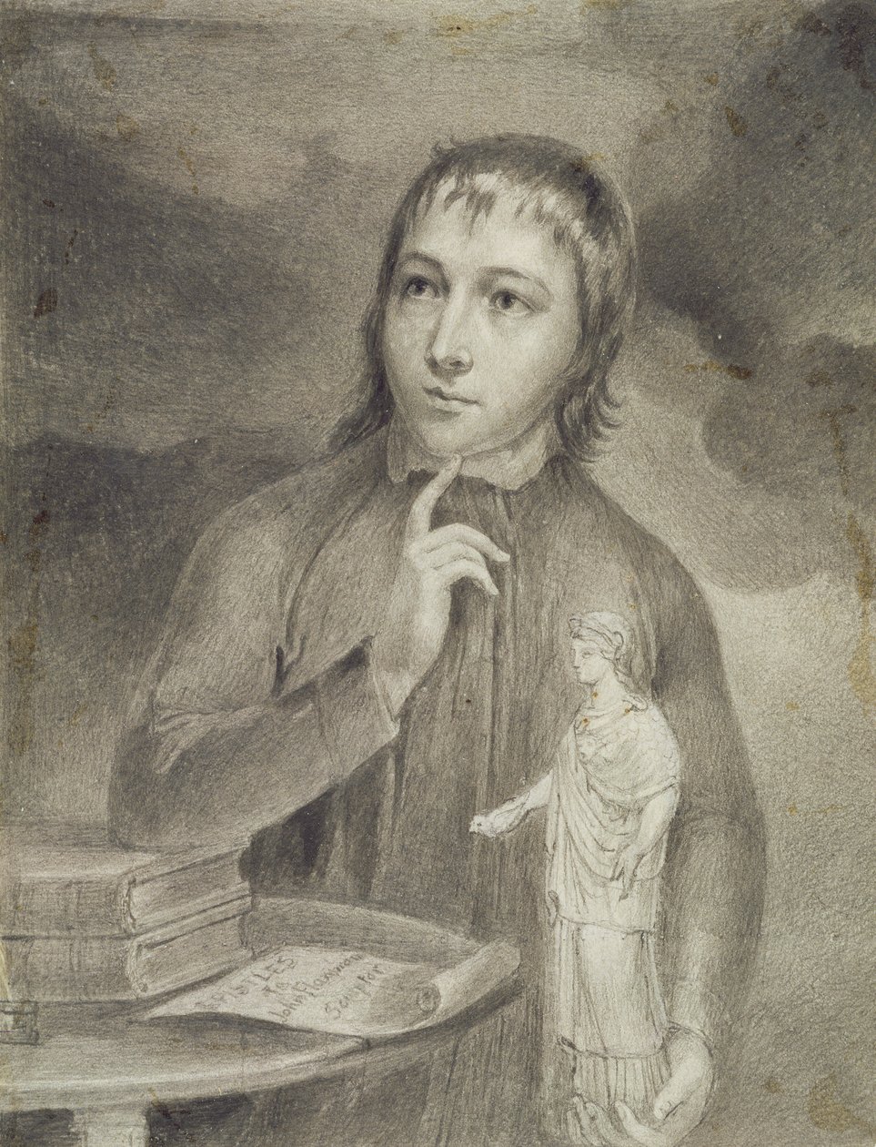 Thomas Alphonso Hayley, Félhosszú rajz, 1800 körül (grafit szürke színnel a papíron) alkotó: William Blake