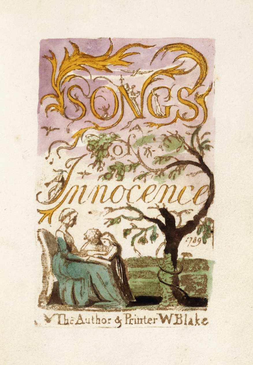 Címlap, "Az ártatlanság dalaiból", 1789 alkotó: William Blake