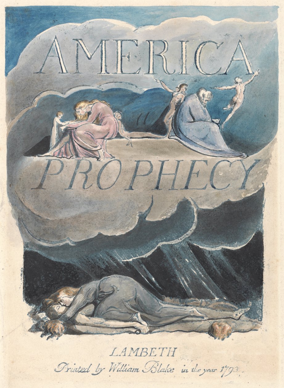 Az „Amerika: prófécia” címlapja alkotó: William Blake