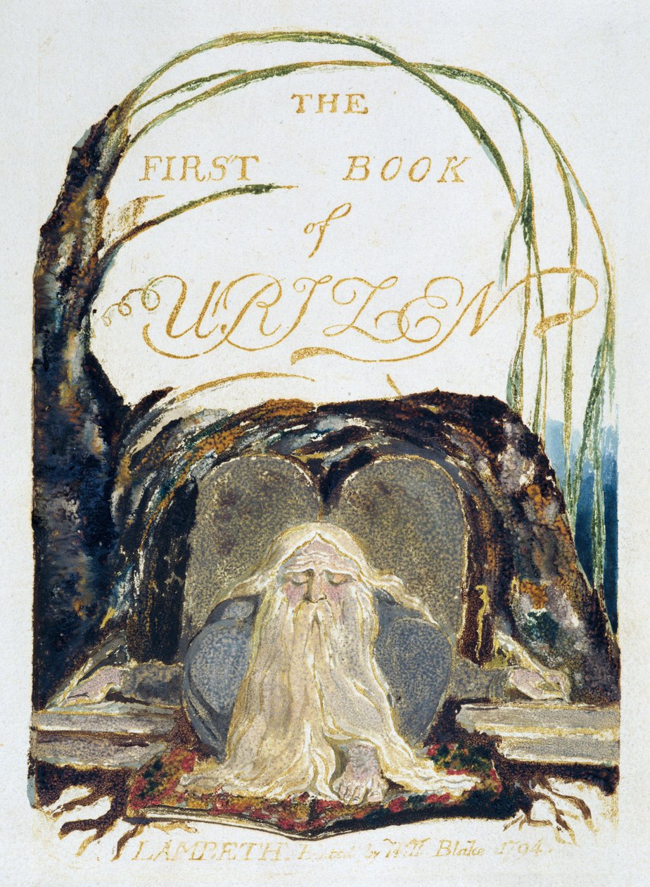 Címlap, 1. tábla az Urizen első könyvéből alkotó: William Blake