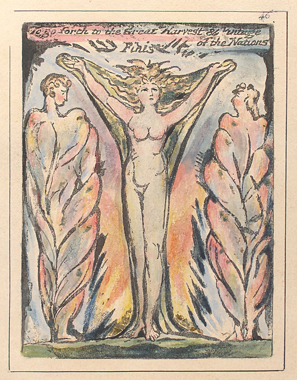 Elmenni a Nemzetek Nagy Szüretére és Szüretére, 1811 körül alkotó: William Blake