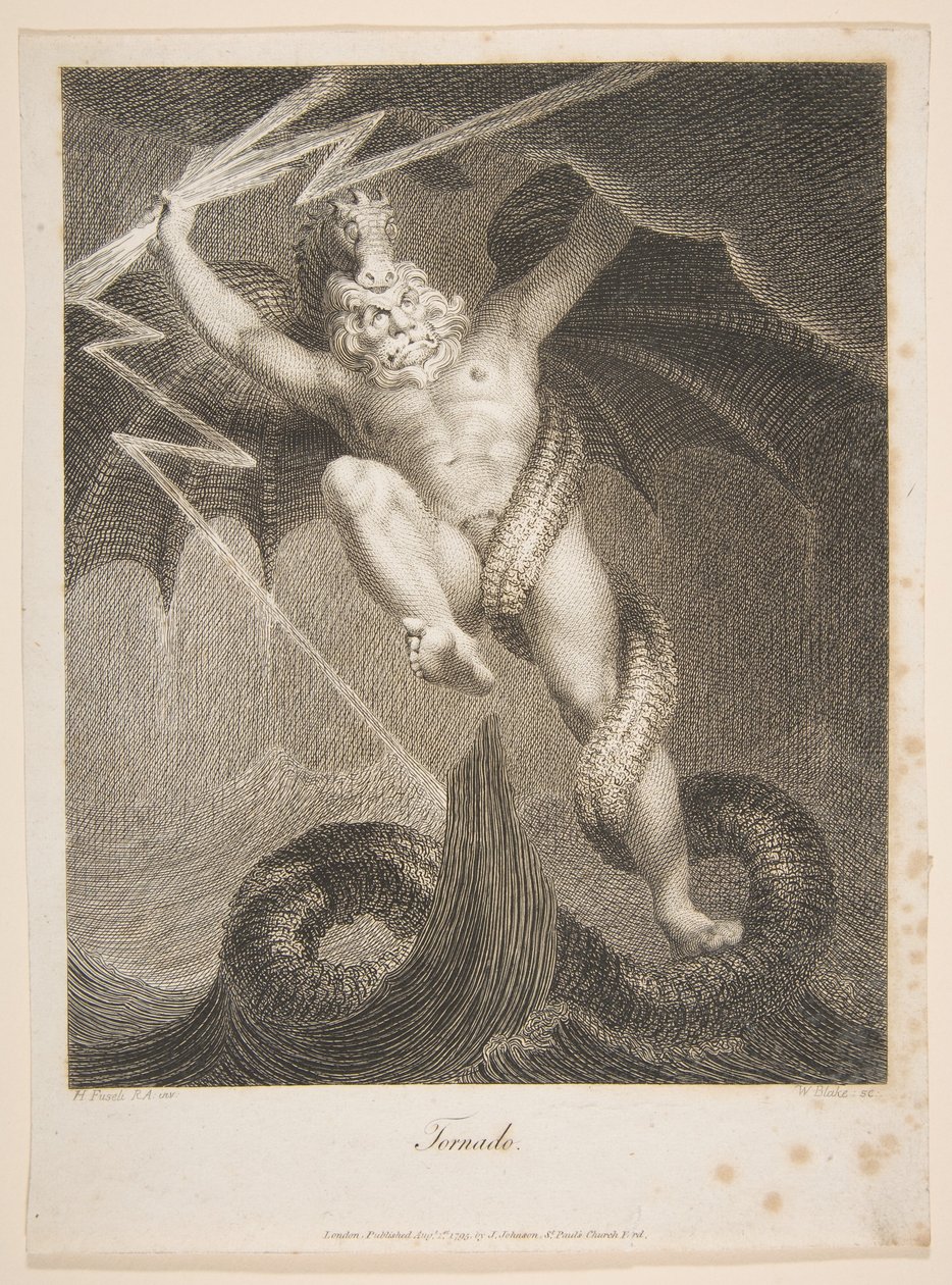 Tornado-Zeus harcol a Typhon Erasmus Darwin ellen, A botanikus kert, 1795. augusztus 1. alkotó: William Blake