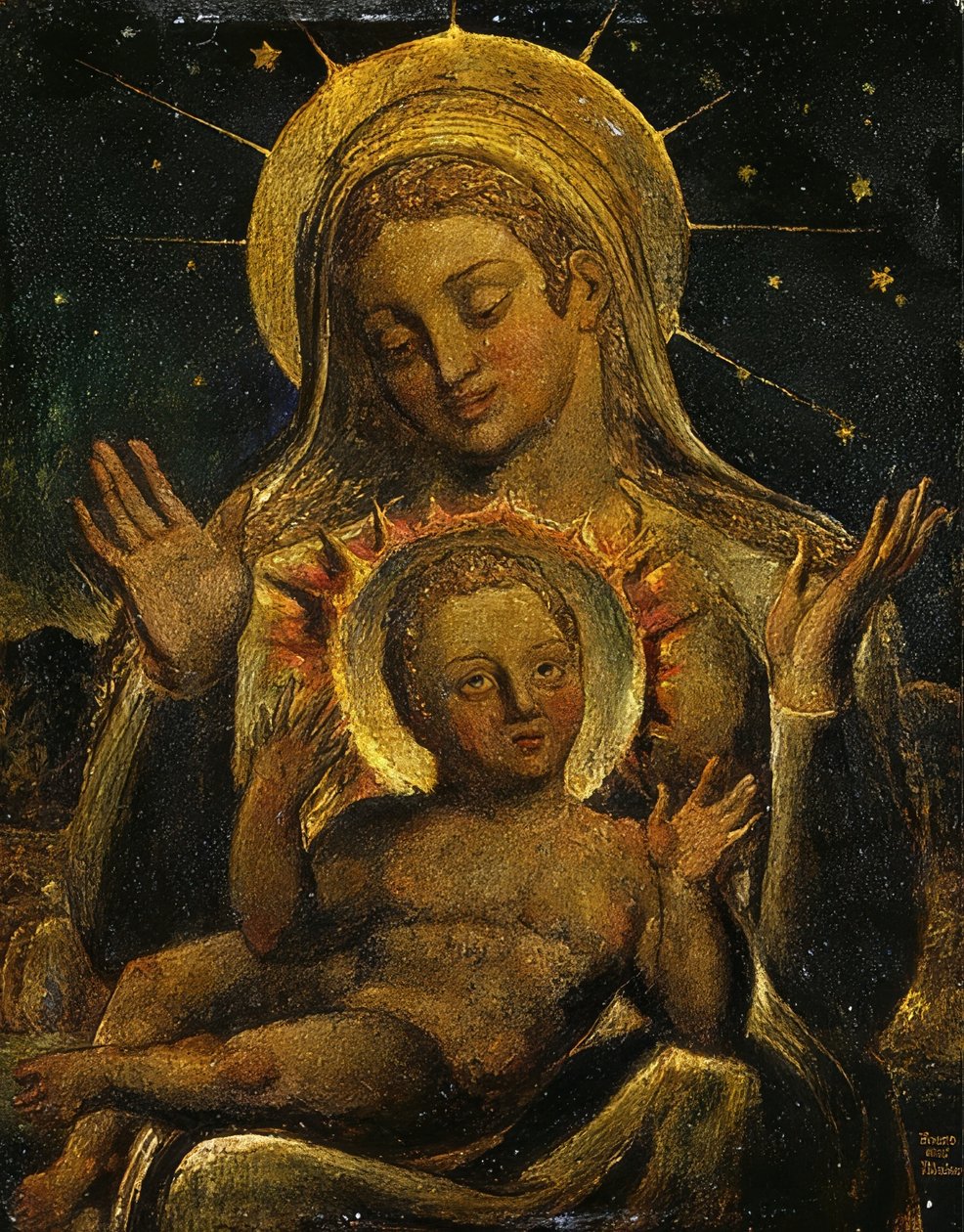 Szűz és Gyermek. / A szűz a gyermekkel. 1825 alkotó: William Blake