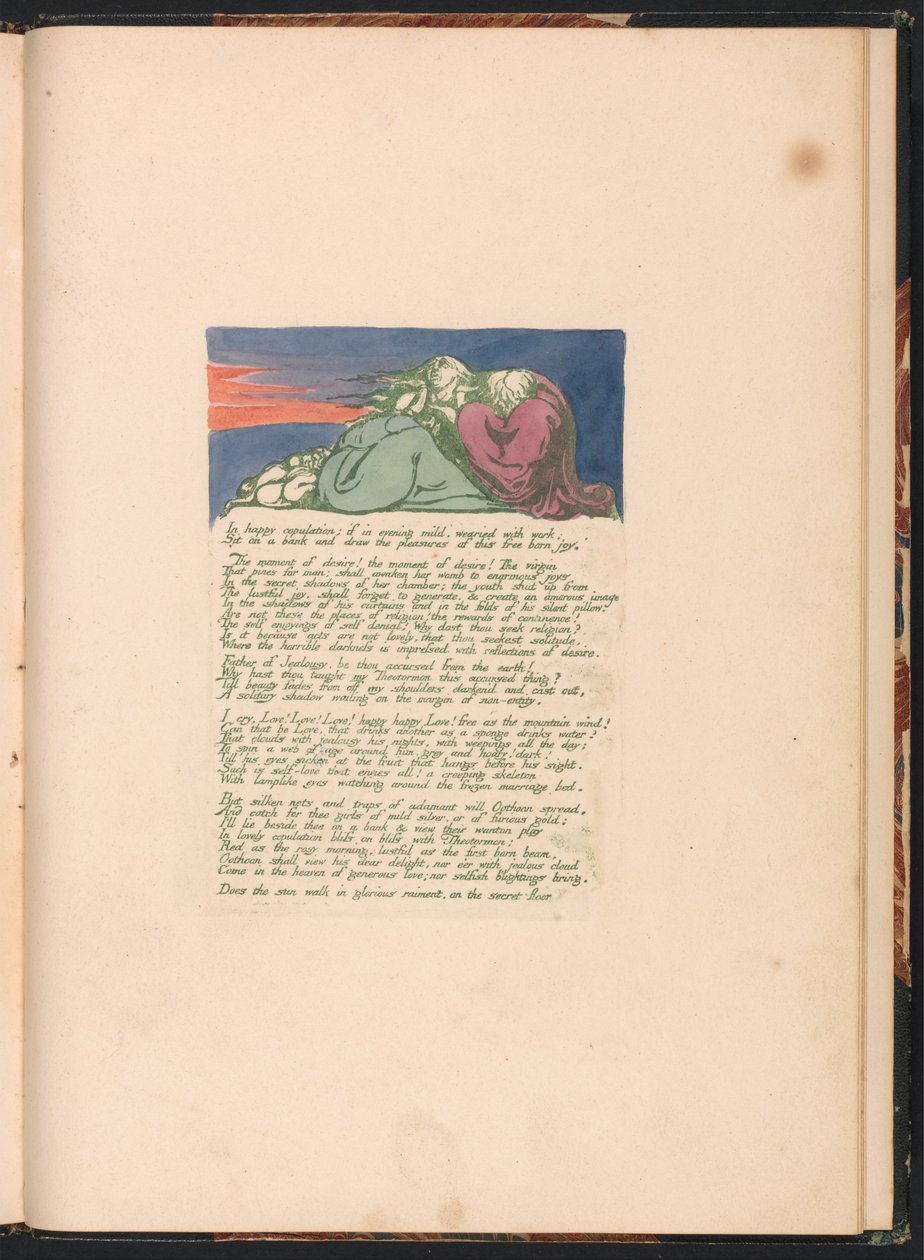 Albion lányainak látomásai, 10. tábla, Boldog párkapcsolatban. . . . alkotó: William Blake