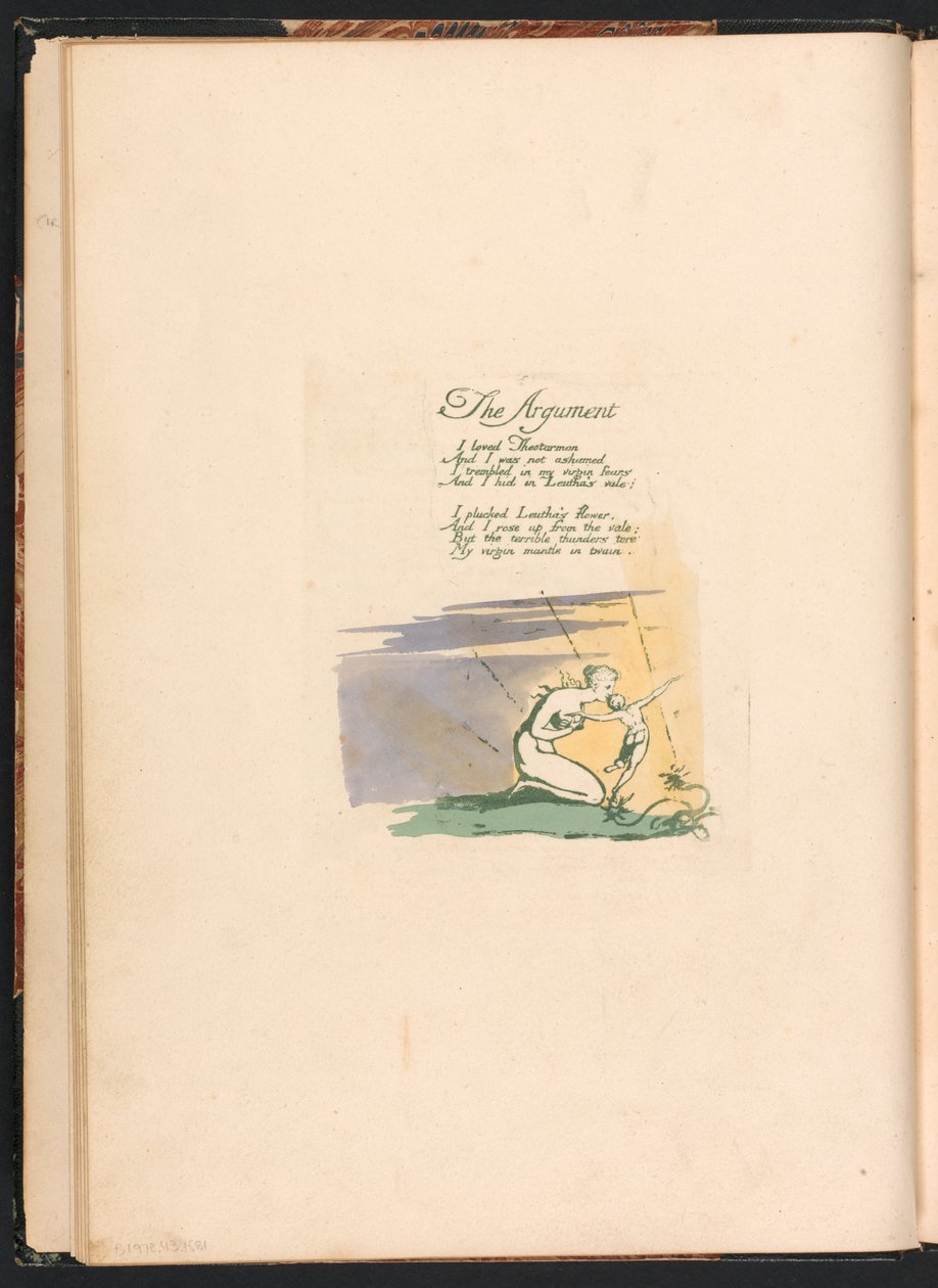 Albion lányainak látomásai, 2. tábla, címlap alkotó: William Blake