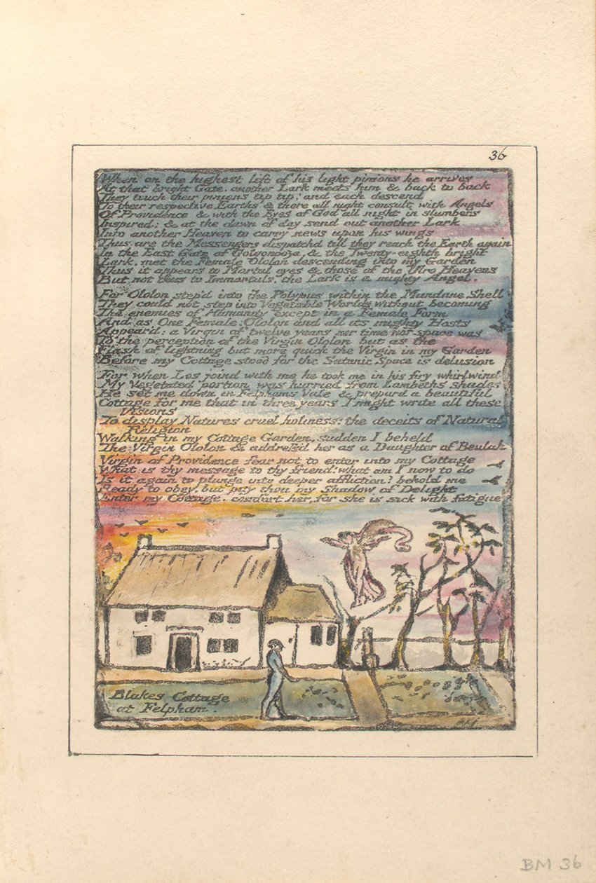 "Amikor a legmagasabb liften...", 36. tábla a "Milton, egy vers két könyvben" c.1804-08-ból alkotó: William Blake