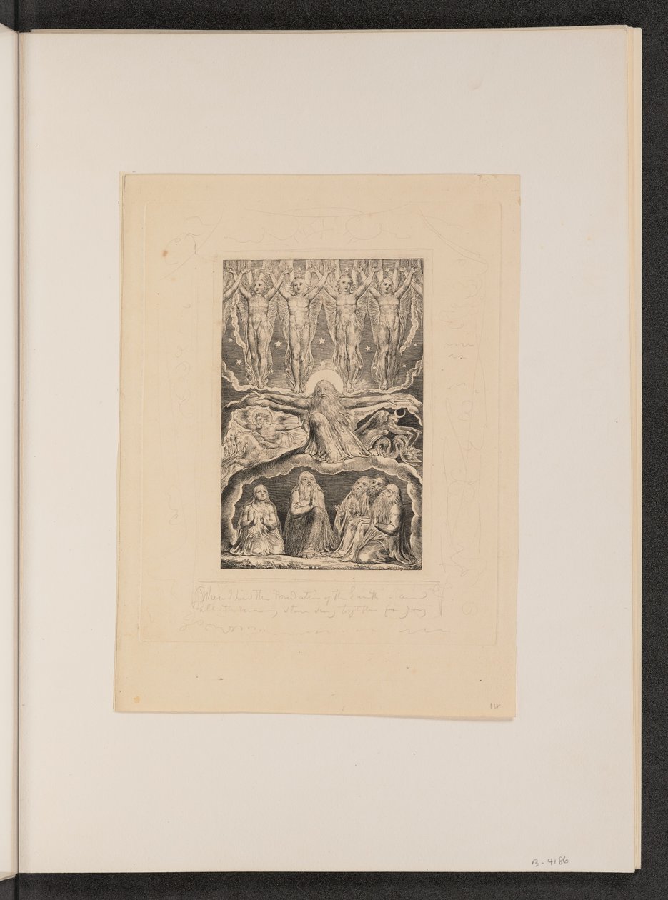 Amikor a hajnalcsillagok együtt énekeltek, 1825. alkotó: William Blake