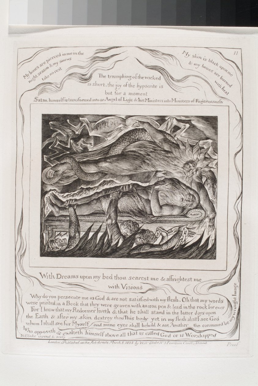 Álmok az ágyamban, te megijesztesz (metszet indiai papírlapon) alkotó: William Blake