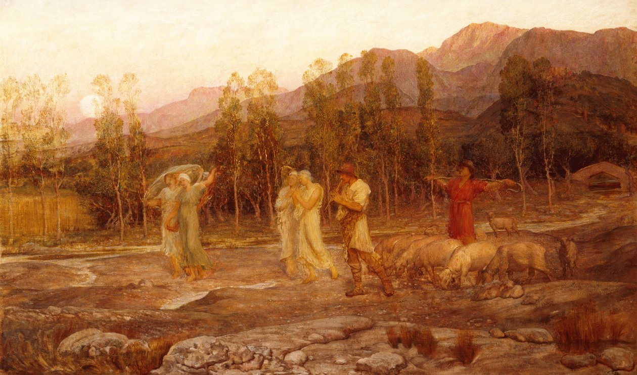 Pásztorkodás, Spárta völgyének emléke (olaj, vászon) alkotó: William Blake Richmond