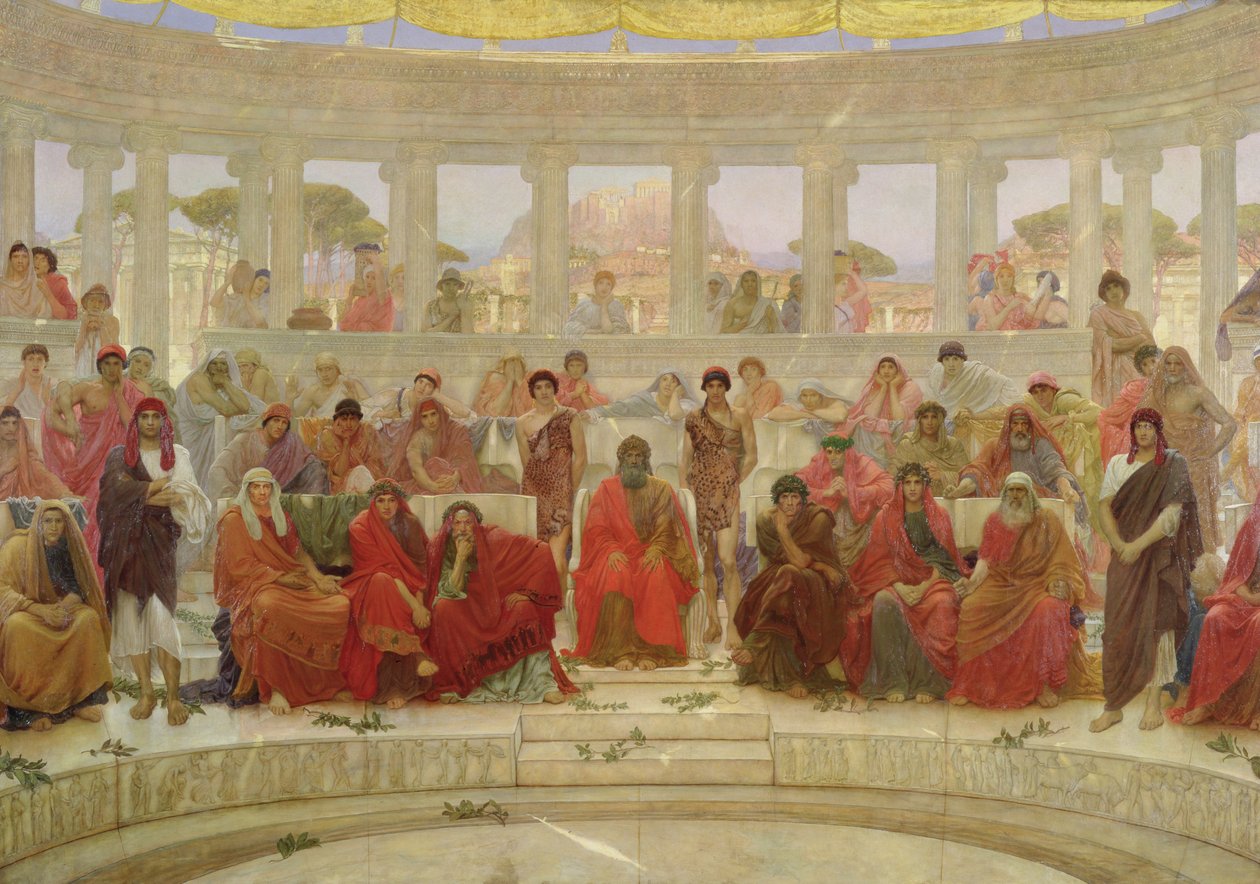 Közönség Athénban Agamemnon idején, Aiszkhülosztól, 1884 alkotó: William Blake Richmond
