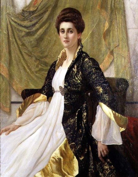 Ernest Moon asszony portréja, szül. Emma de Villiers Lamb, 1888 körül alkotó: William Blake Richmond