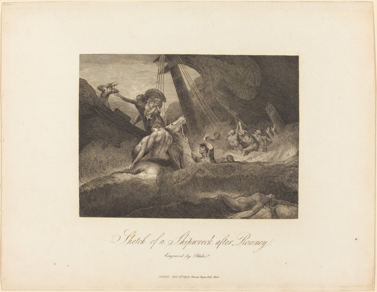 Vázlat egy hajótörésről alkotó: William Blake after George Romney