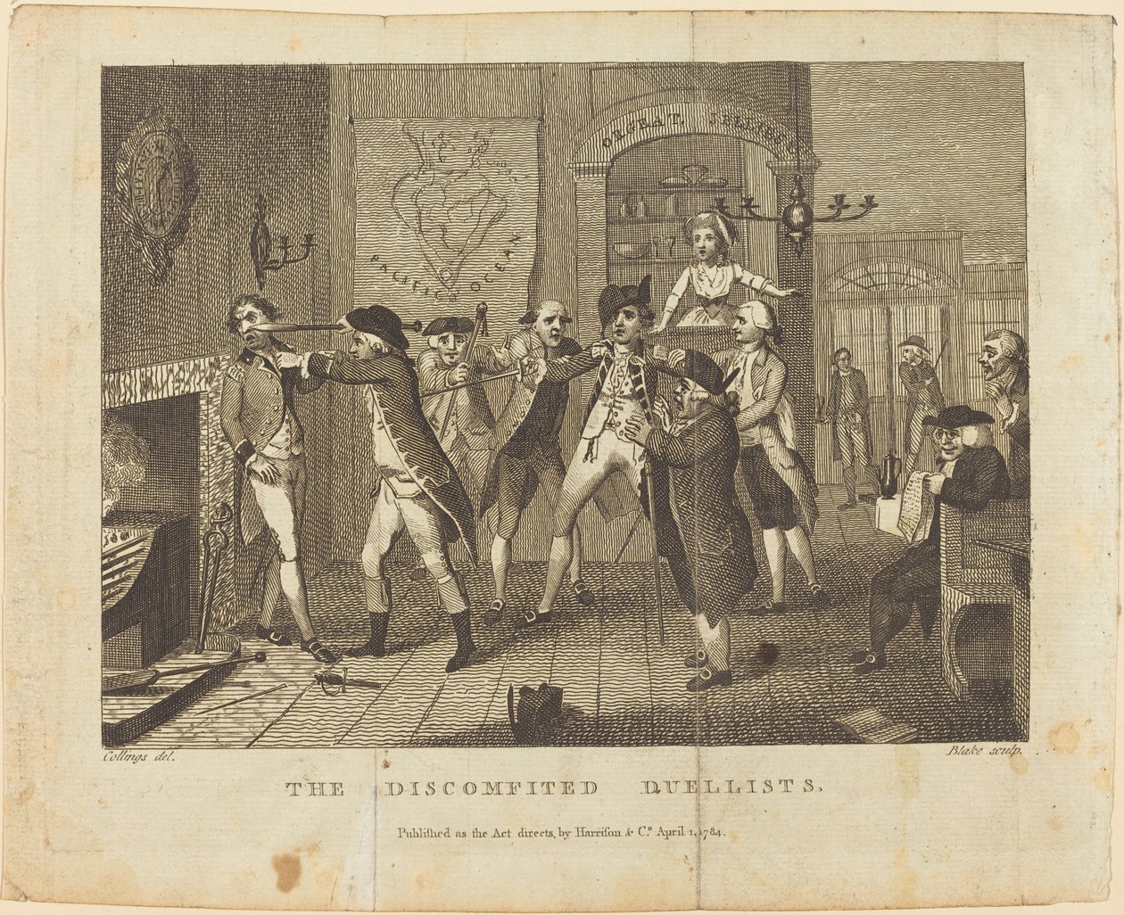 Az elkeseredett párbajozók alkotó: William Blake after Samuel Collings