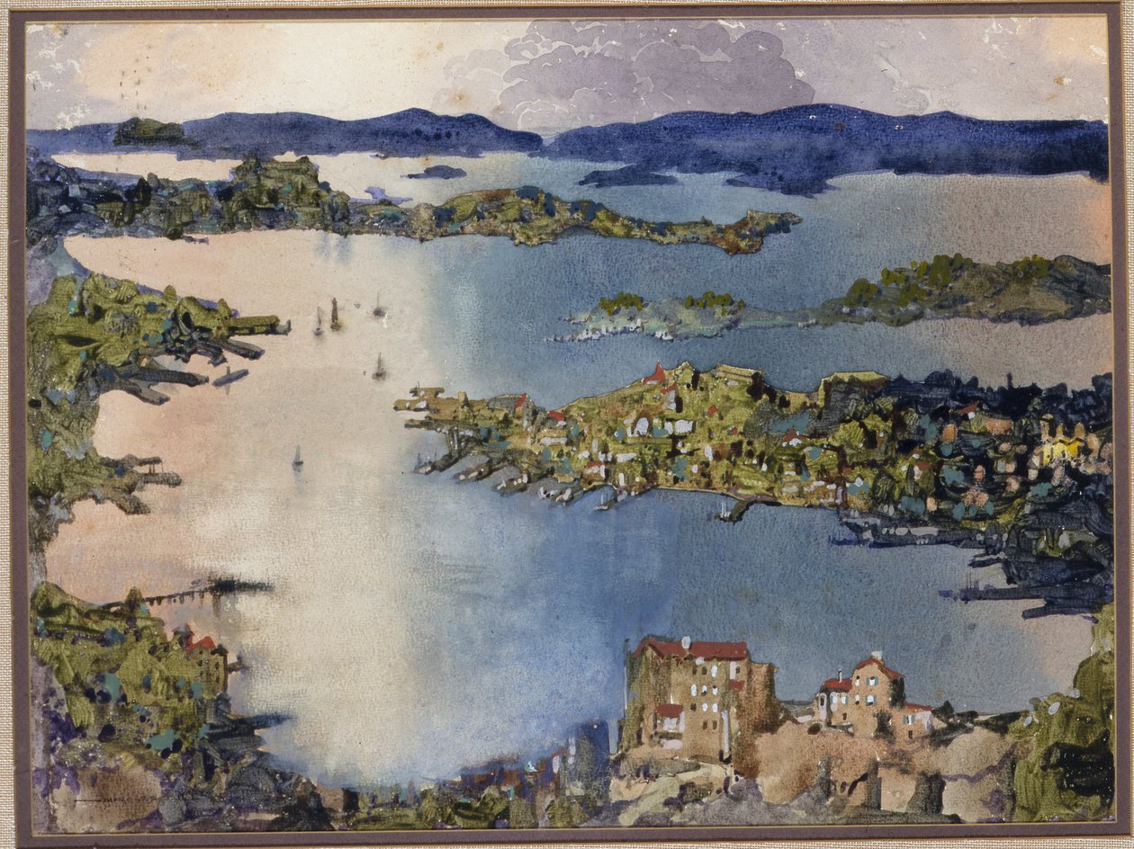 Egy szárazfölddel zárt tenger (Sydney-i kikötő), 1895 körül (papír nélkül) alkotó: William Blamire Young