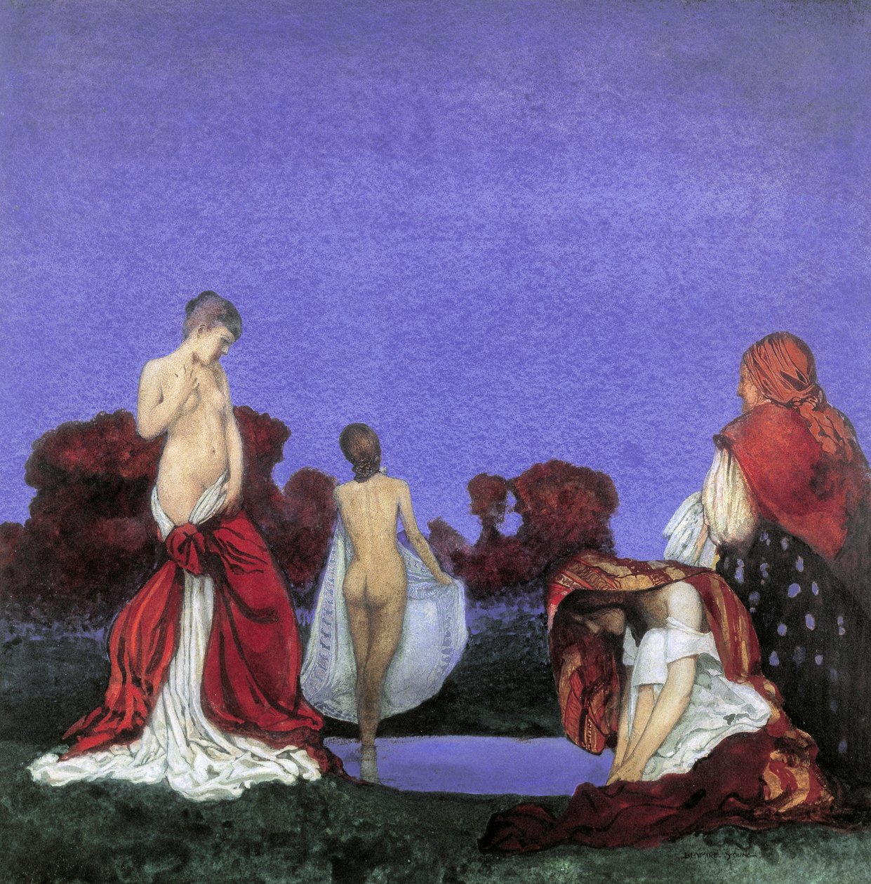 Cigányok fürdőzése (papírral) alkotó: William Blamire Young