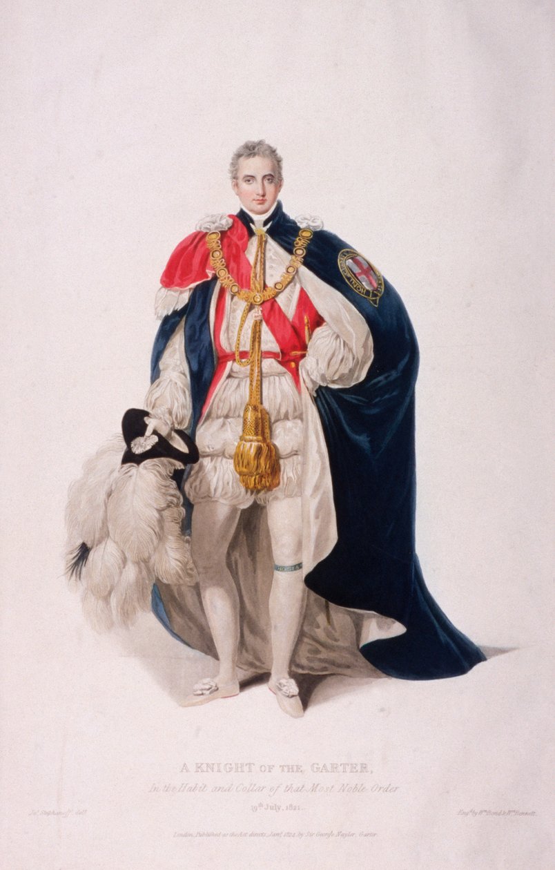 Harisnyakötő lovag ünnepi jelmezben, 1824 alkotó: William Bond