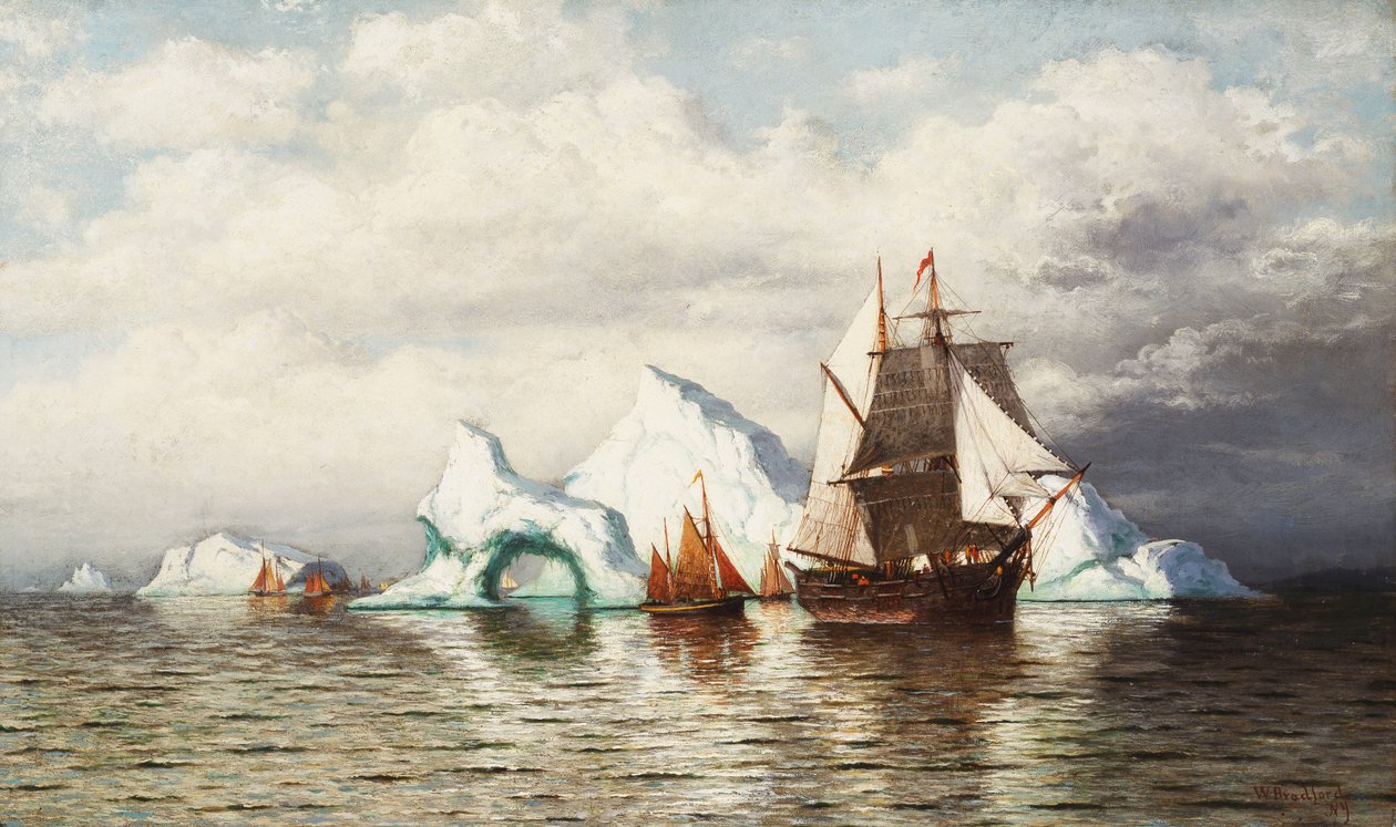 A jéghegyek között, Labrador partja, alkotó: William Bradford