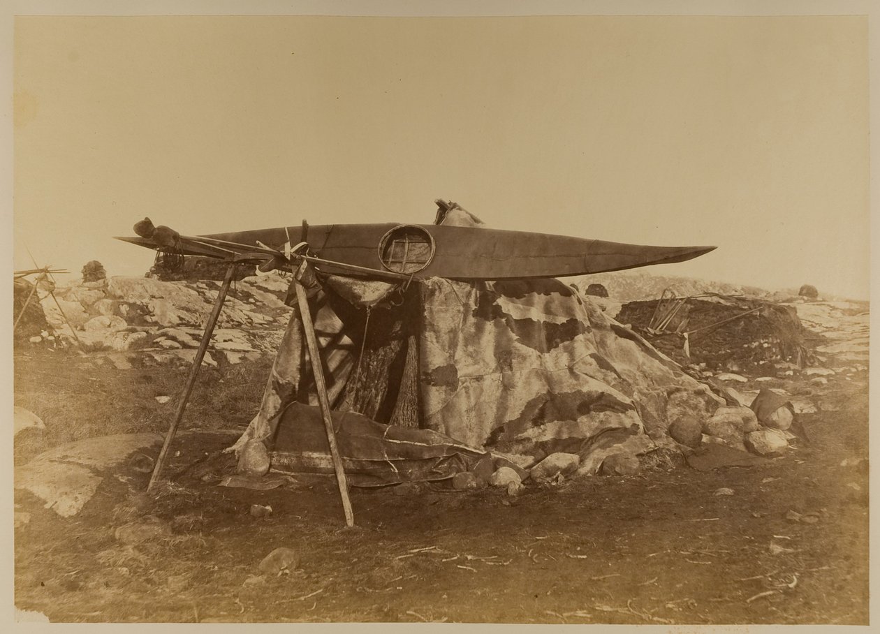 Esquimaux Toupek vagy Skin Tent, 121-es lemez Bradford "The Arctic Regions"-ból, 1873 alkotó: William Bradford