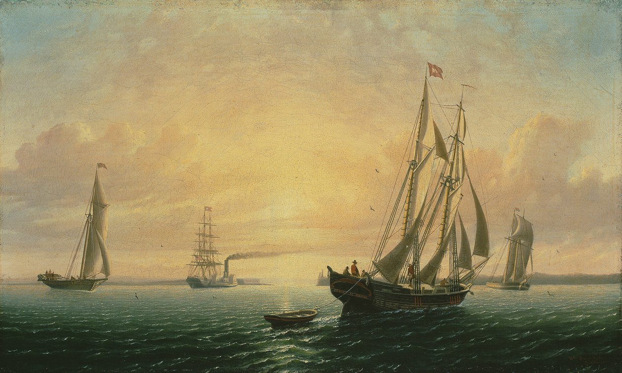 A Schooner Jane, Bath, Maine alkotó: William Bradford