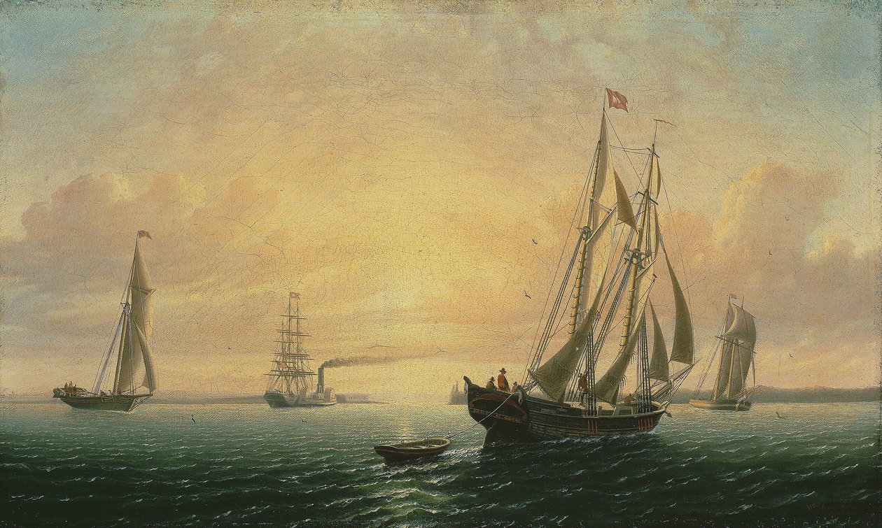 A Schooner Jane, Bath, Maine alkotó: William Bradford