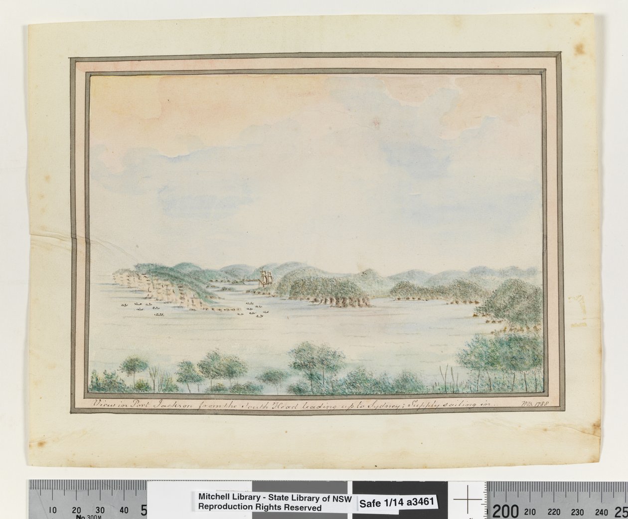 Opp. p. 123. Kilátás Port Jacksonban a South Head felől, amely Sydney felé vezet; Az utánpótlás behajózása.