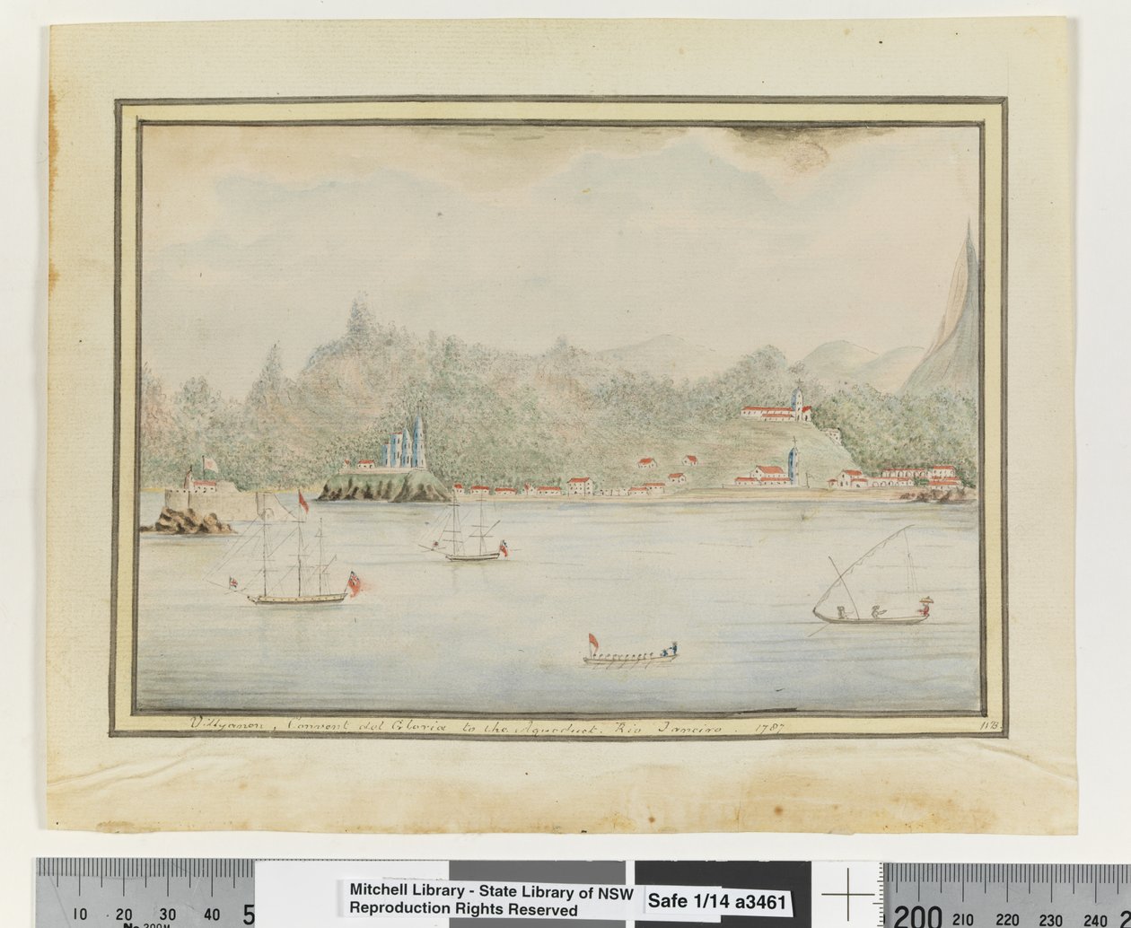 Opp. p. 37. `Villyanon, Convent del Gloria a vízvezetékig. Rio Janeiro 1787