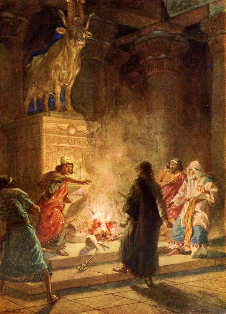 Isten prófétája elítéli Jeroboám bálványimádását - Biblia alkotó: William Brassey Hole
