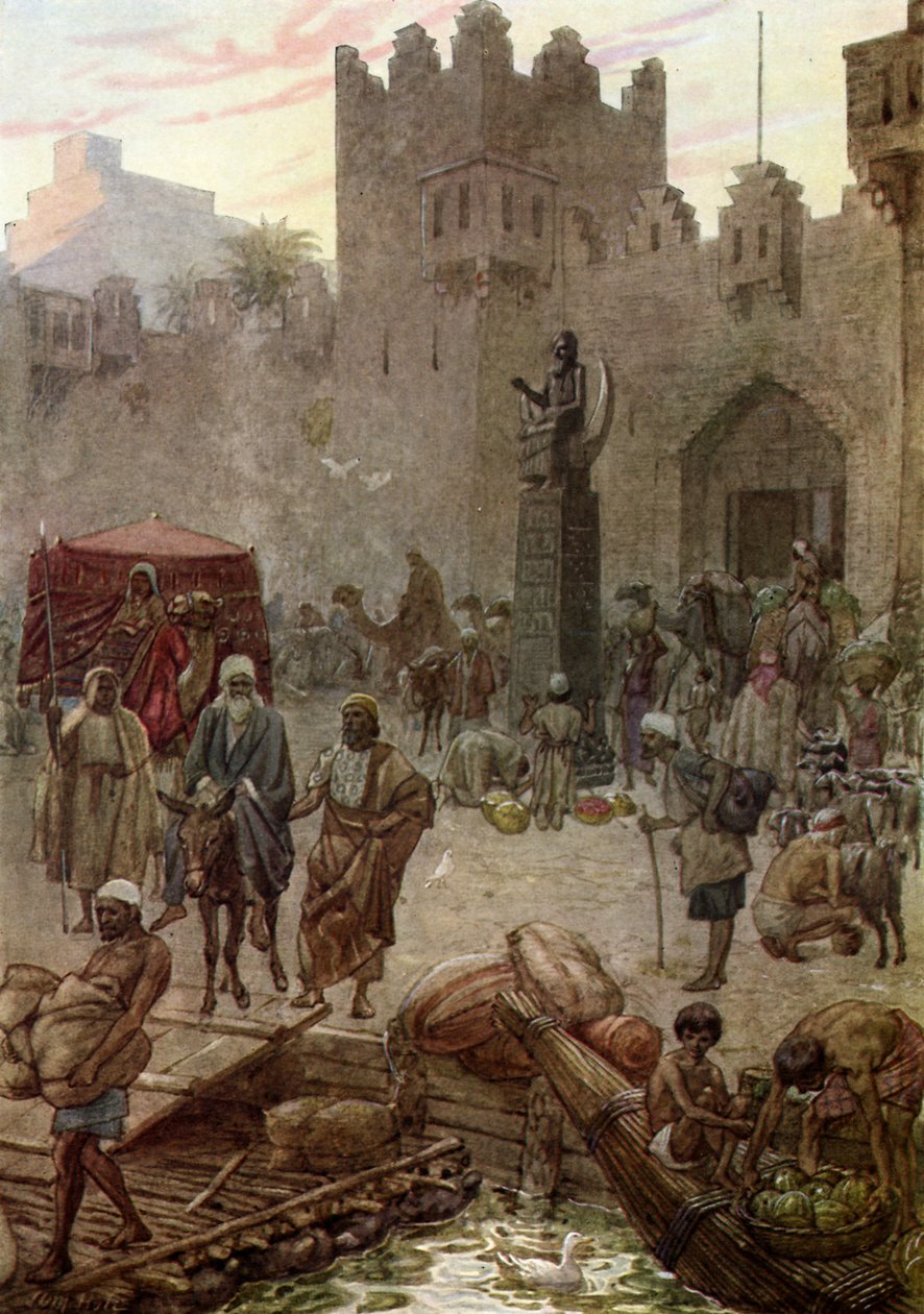 Ábrám Ábrahám elhagyja az Urt és a Káldeusokba megy - Biblia alkotó: William Brassey Hole