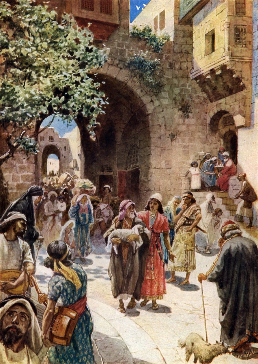 Absalom ellopja a nép szívét - Biblia alkotó: William Brassey Hole