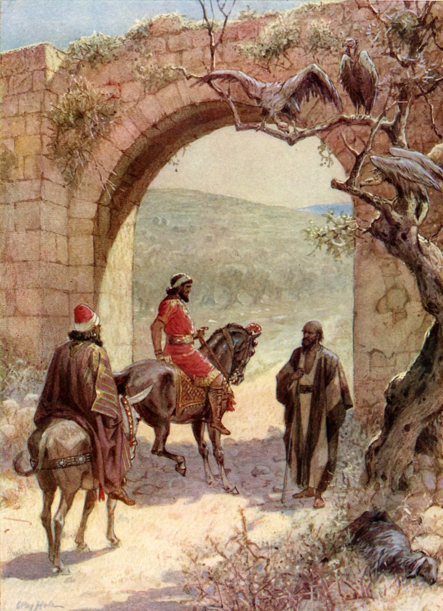 Ahab és Illés találkozása - Biblia alkotó: William Brassey Hole