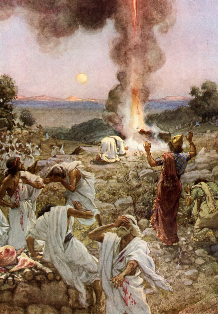 Illés áldozata a Kármel-hegyen - Biblia alkotó: William Brassey Hole