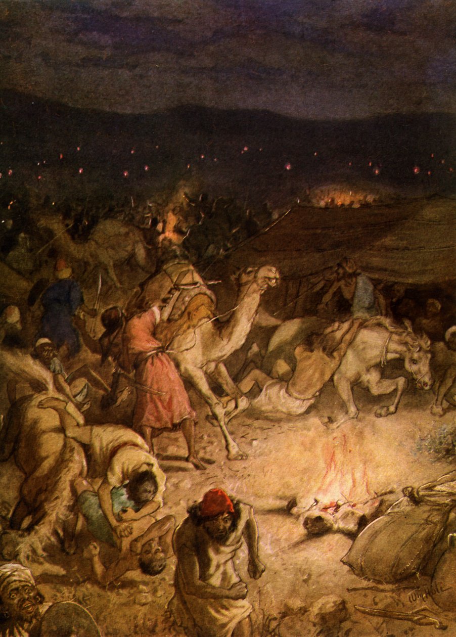 Gedeon a midianiták táborában - Biblia alkotó: William Brassey Hole