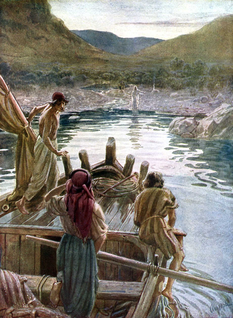 Jézus megjelenik a tanítványoknak a Galileai-tengernél – Biblia alkotó: William Brassey Hole