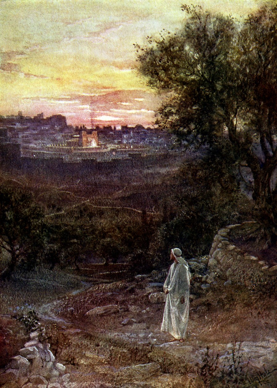 Jézus az Olajfák hegyén - Biblia alkotó: William Brassey Hole