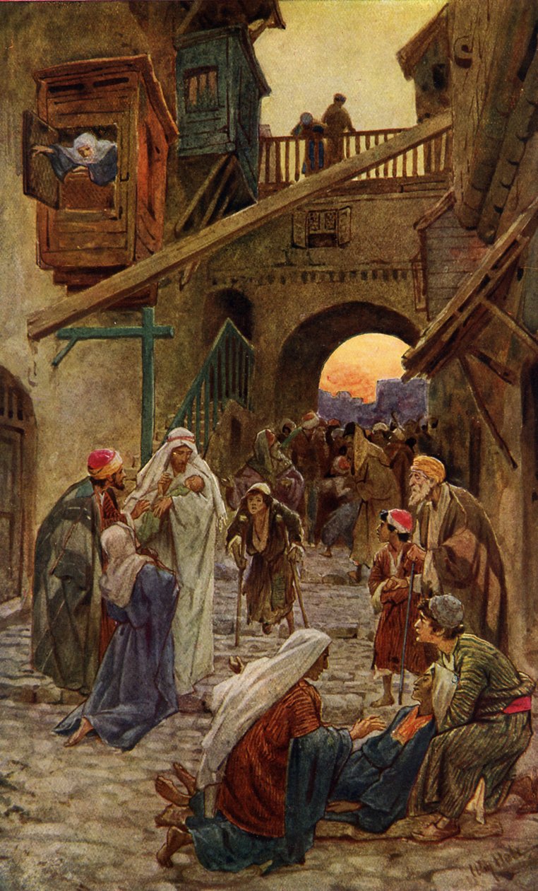 Jézus csodákat tesz Kafarnaumban - Biblia alkotó: William Brassey Hole