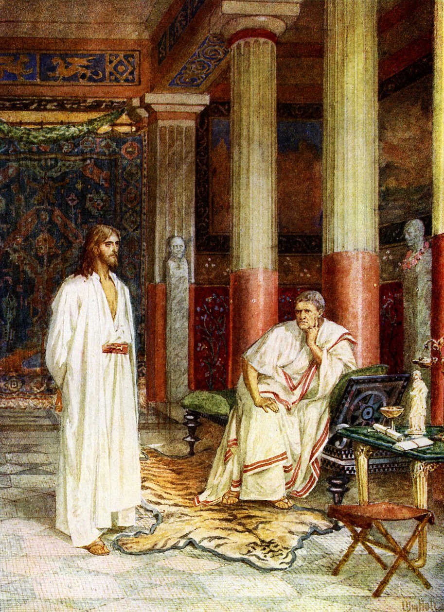 Jézus Pilátus előtt áll – Biblia alkotó: William Brassey Hole