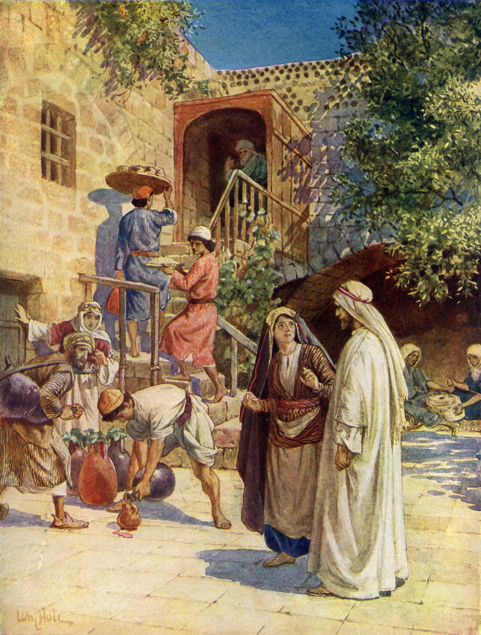Jézus a vizet borrá változtatja - Biblia alkotó: William Brassey Hole