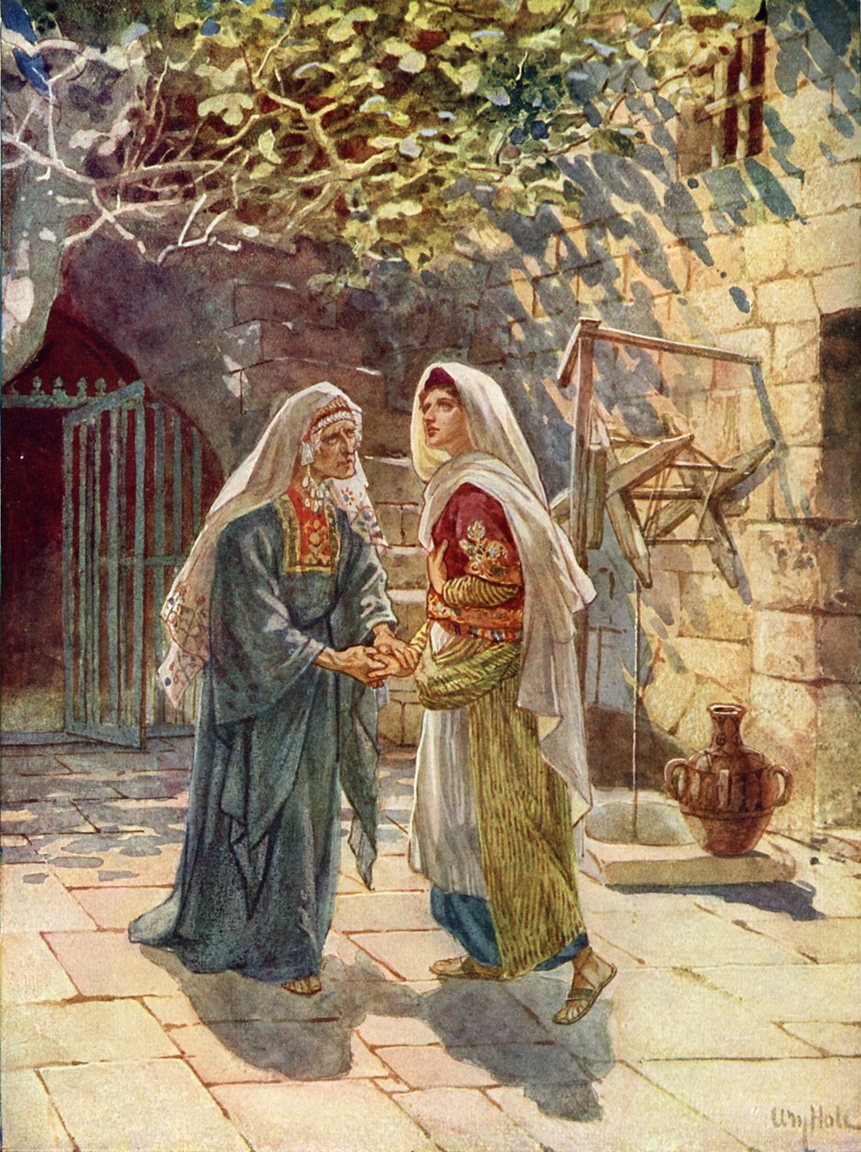 Mária elmegy Zakariás házába - Biblia alkotó: William Brassey Hole