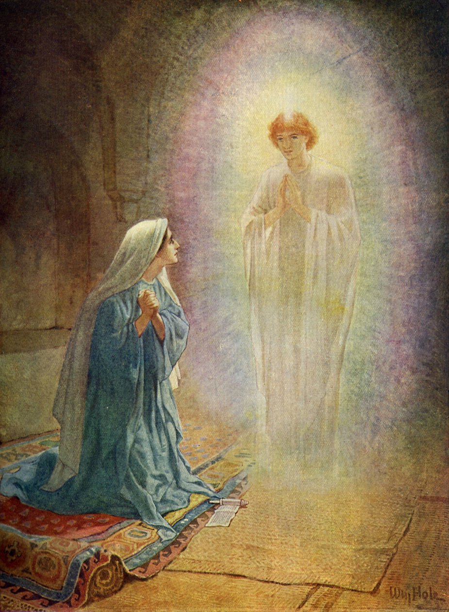 Mária látja Gábriel angyalt - Biblia alkotó: William Brassey Hole
