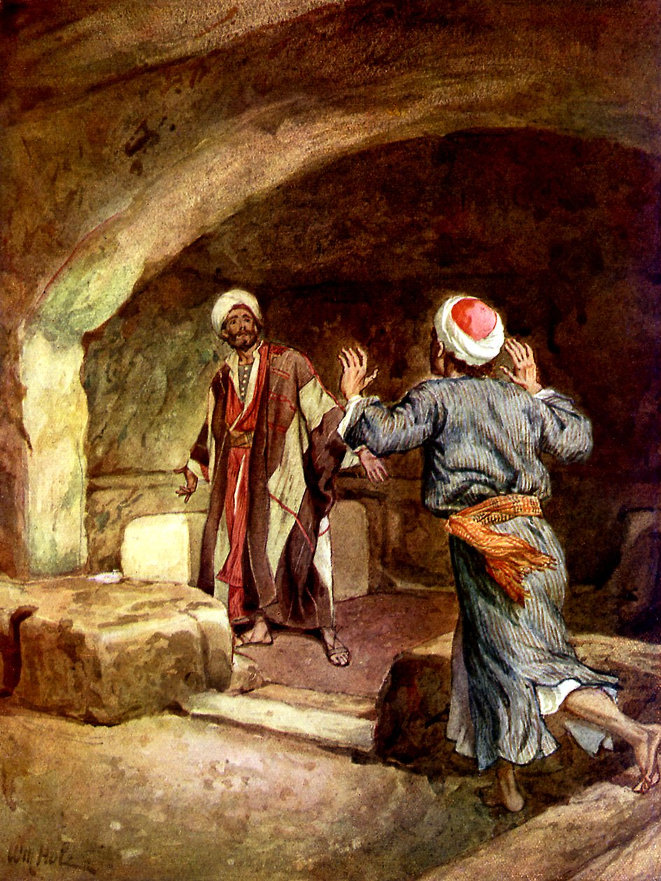 Péter és János az üres sírhoz siet – Biblia alkotó: William Brassey Hole