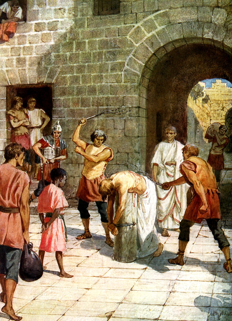 Pilátus elrendeli Jézus megostorozását – Biblia alkotó: William Brassey Hole