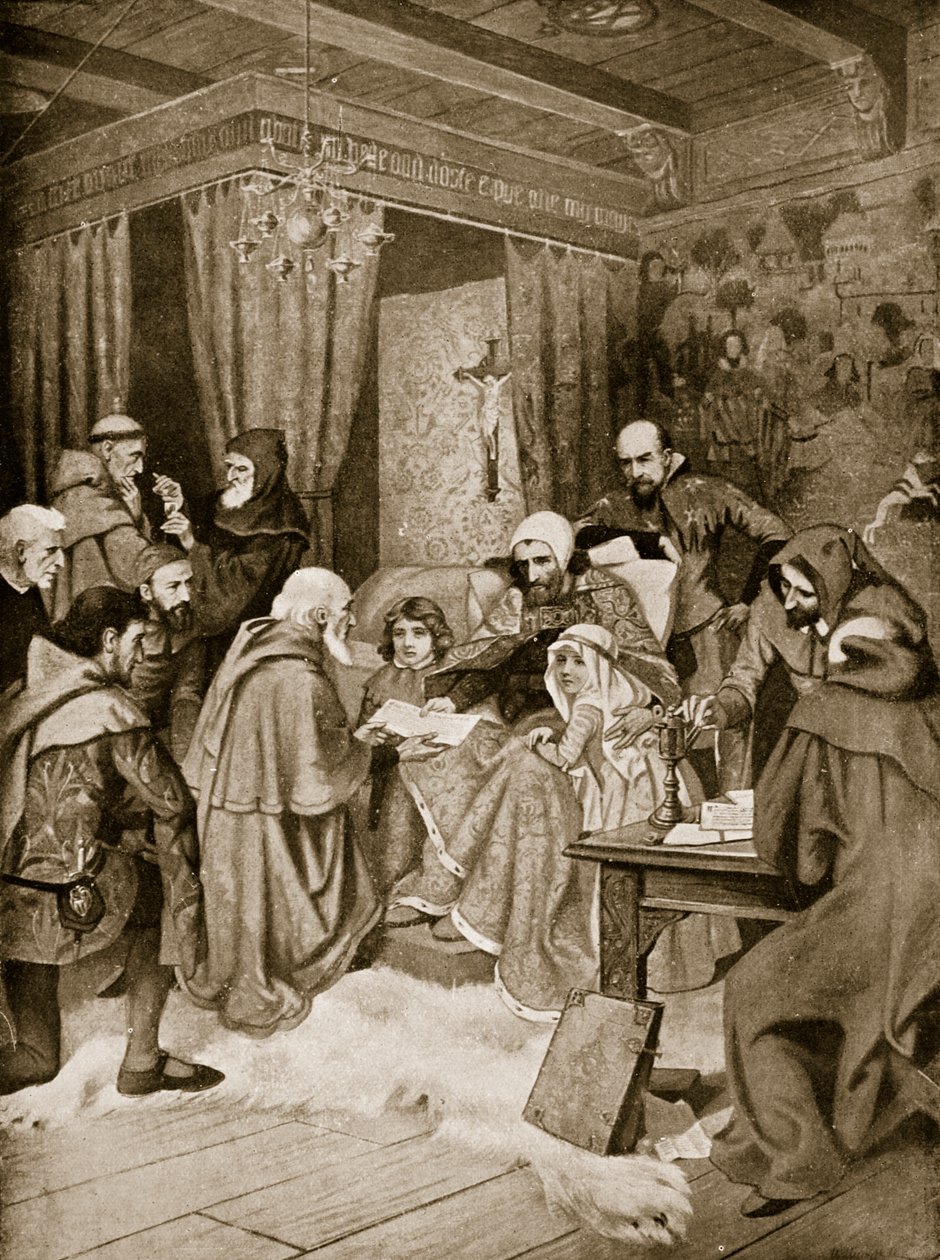 Robert Bruce oklevelet ad át, 1329, illusztráció a „Hutchinson