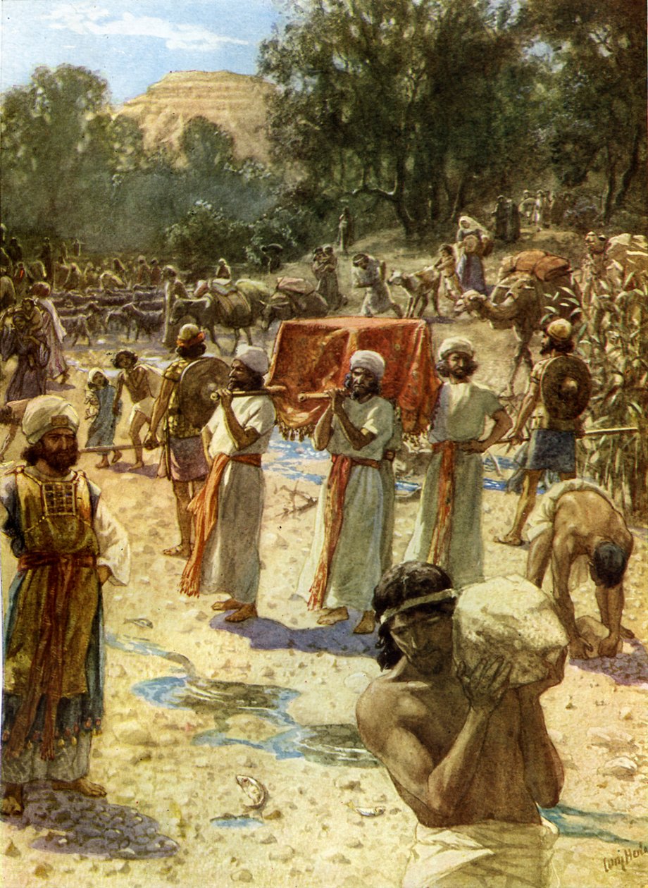 Az izraelita papok a frigyládát tartják - Biblia alkotó: William Brassey Hole