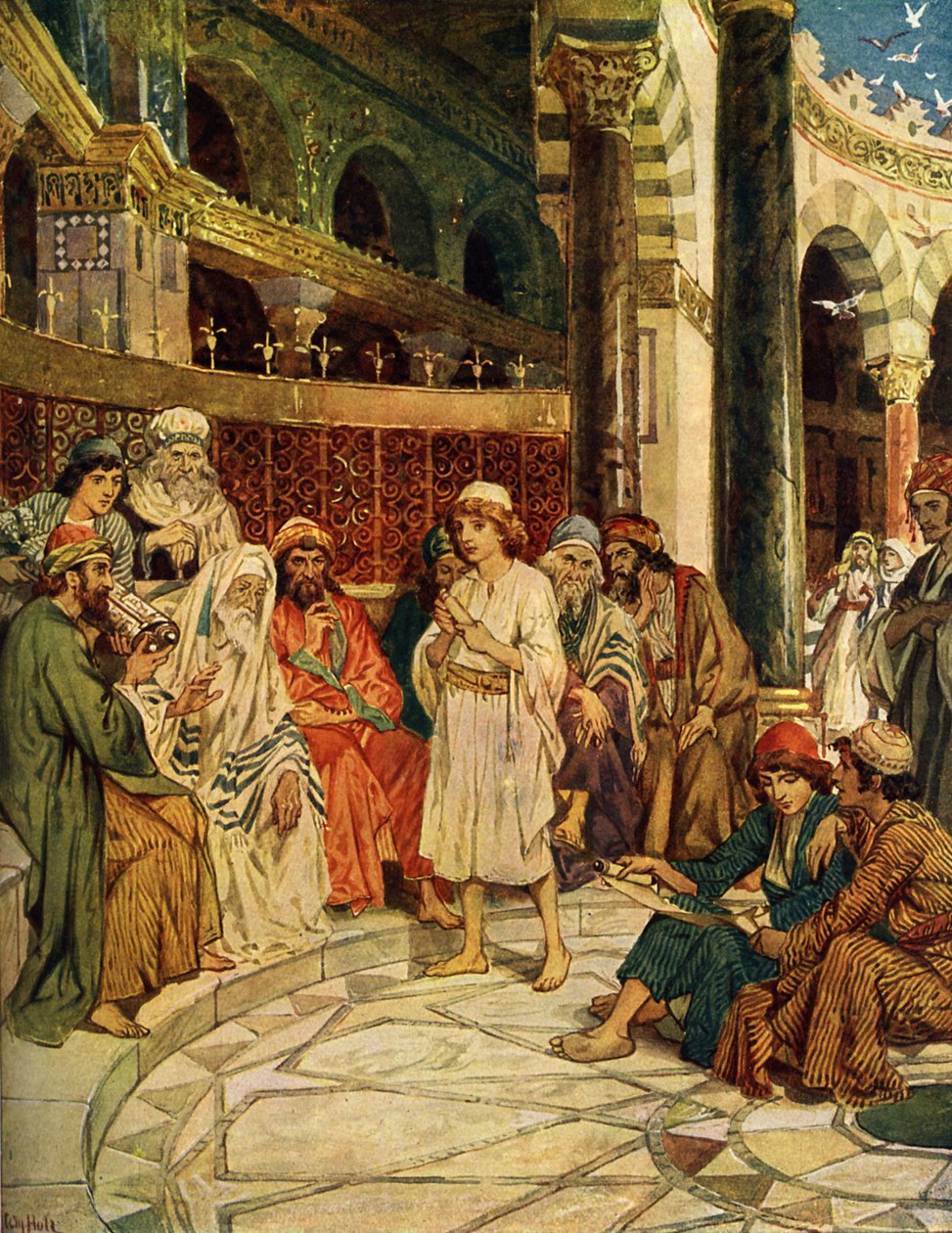 A fiú Jézus a templomban - Biblia alkotó: William Brassey Hole