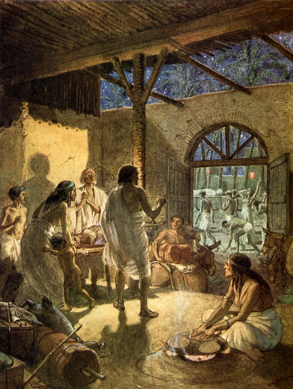 Az elsőszülöttek halála, a tíz csapás közül az utolsó. - Biblia alkotó: William Brassey Hole