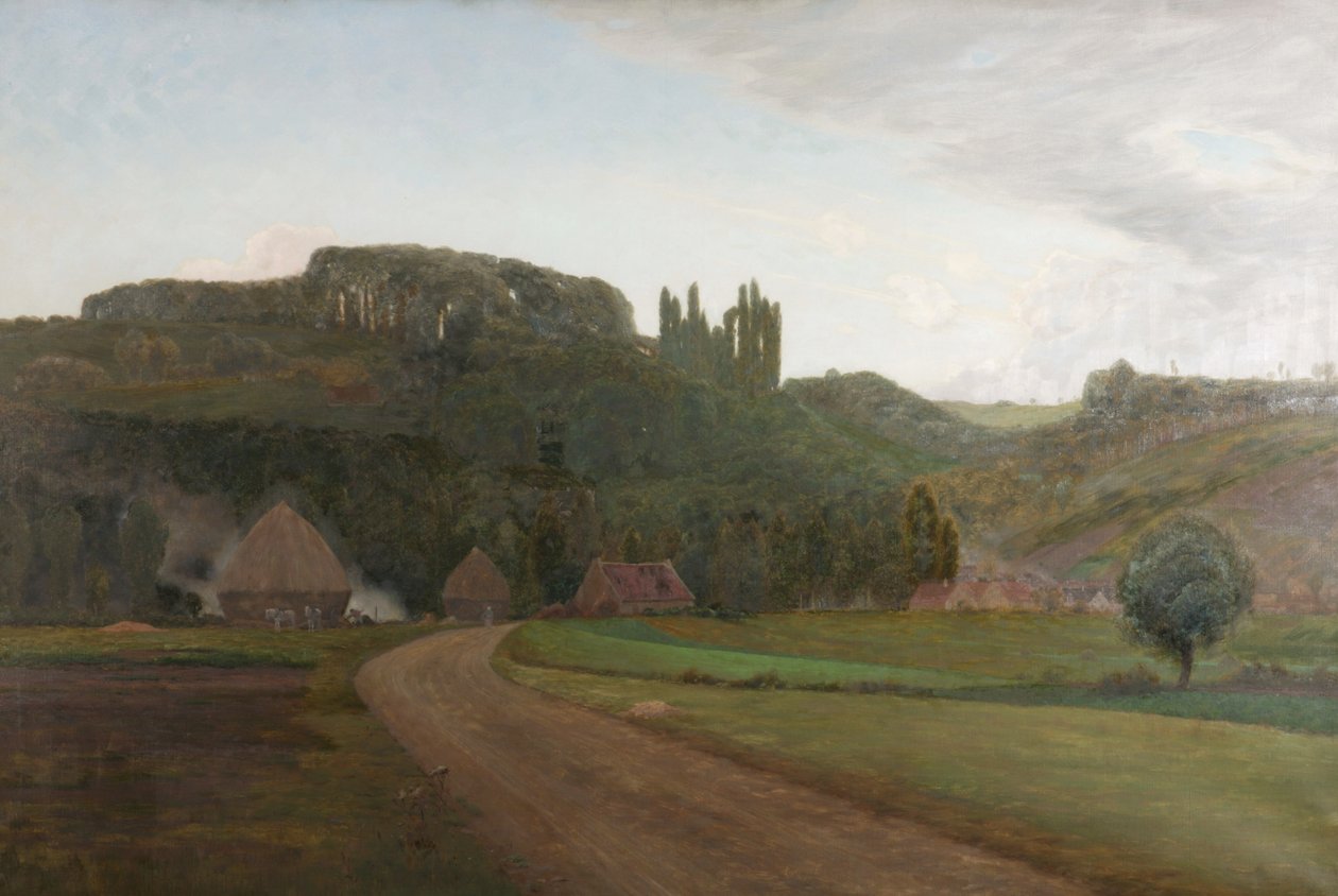 A franciaországi Crecy falu közelében alkotó: William Bright Morris