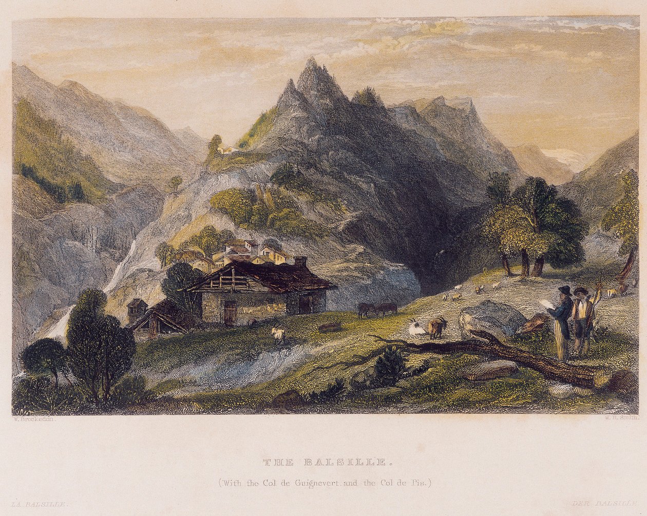 Kilátás a Balille-ra (basille) a Col de Guignevert-tel és a Col de Pis-vel alkotó: William Brockedon